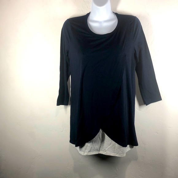 Motherhood Maternity Tops - NWT Motherhood Maternity navy blue nursing wrap top size xs